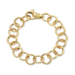 Single Stone 18k Gold Club Link Bracelet