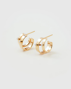 Nouvel Heritage 18k Gold Monday Double Mood Dimaond Earrings