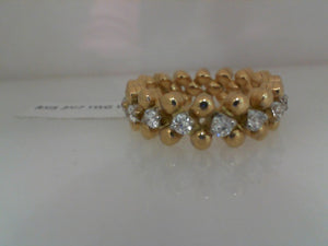 Serafino Consoli 18k yellow  gold and white diamond multi size 3 row w