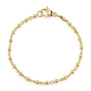 Single Stone 18k Gold Round Ball Rosary Bracelet