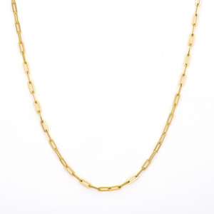 Three Stories 14k Gold Classic Tiny Paperclip Chain 18"
