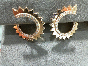 Nouvel Heritage 18k rose gold  Vendome earrings .28tw