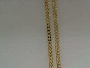18k yellow gold 3.4mm solid curb necklace 20"