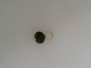Heather Moore 14k YG wrapped green tourmaline rondelle