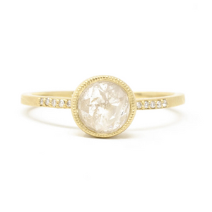 Jennifer Dawes 18k Gold Grey Diamond Ring