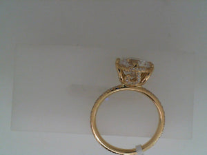 Erica Courtney 18k YG and pave diamond "Ellen" ring Semi Mount with L