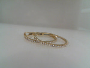 Sabrina 14k yellow gold 3/4" diamond hoops .21tw