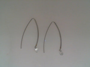 MAJ 18k white gold diamond hook drop earrings .47tw