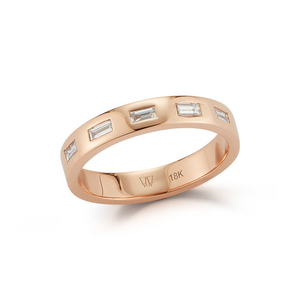 Walters Faith 18k Rose Gold & Diamond Baguette Ring