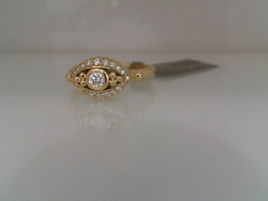 Temple St Clair 18k yellow gold diamond evil eye ring