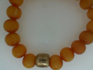 YY amber and bronze bead bracelet