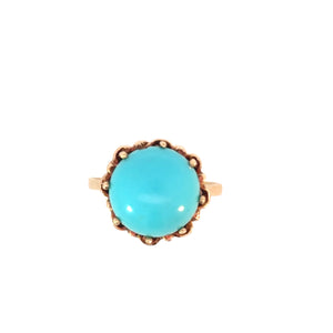 YY Vintage 14k yellow gold turquoise ring