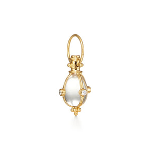 Temple St Clair 18k yellow gold mini diamond classic amulet xs