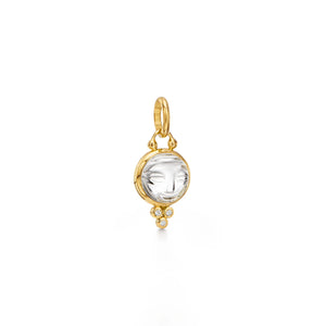 Temple St Clair 18k yellow gold 10mm crystal moonface pendant small