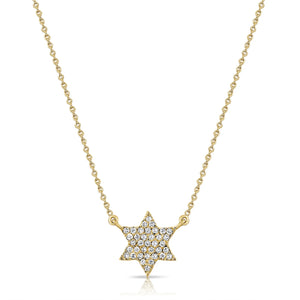 Sabrina 14k yellow gold diamond Star of David necklace
