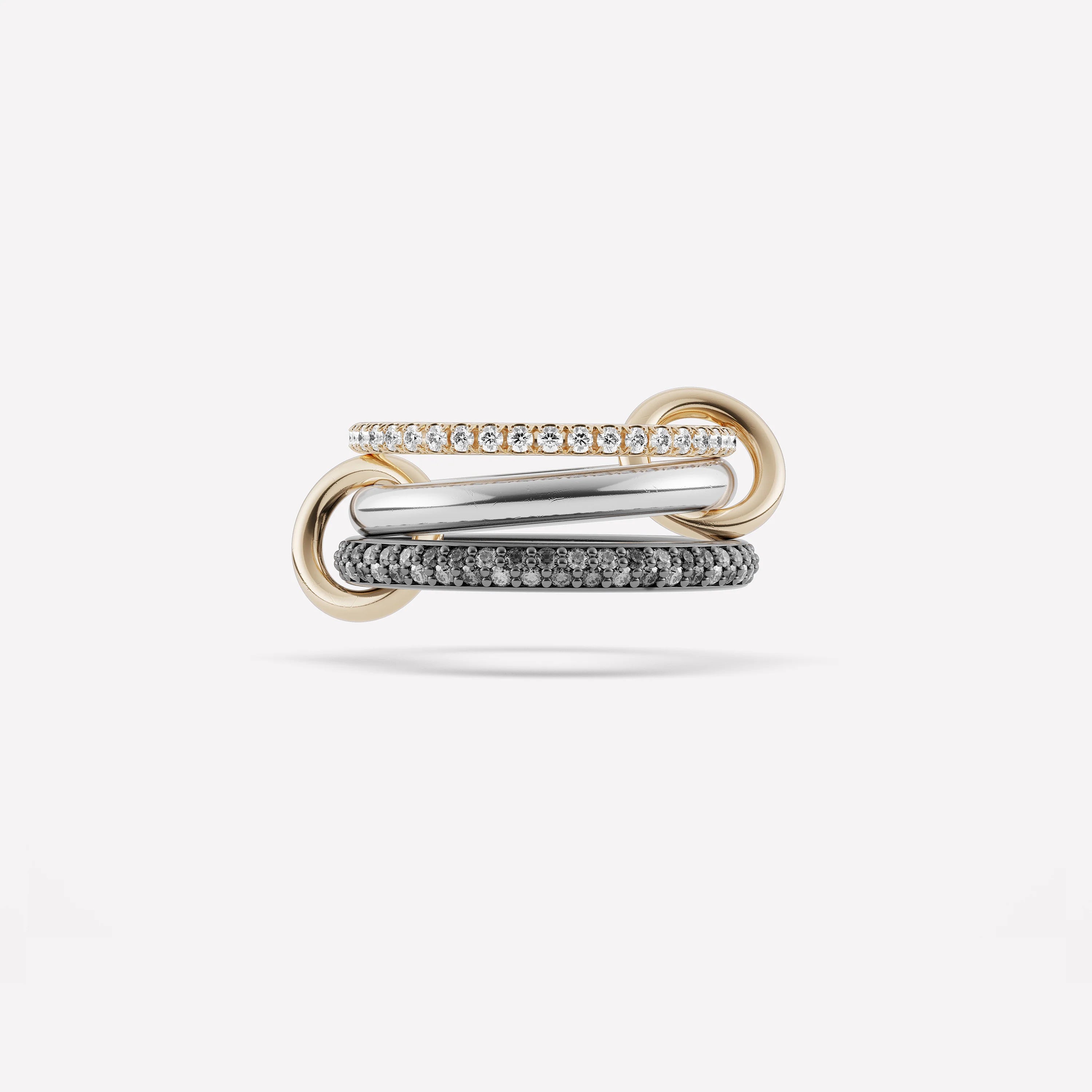【SPINELLI KILCOLLIN】of three 18-karat gold diamond rings Spinelli Kilcollin three linked rings, 18k yellow gold and