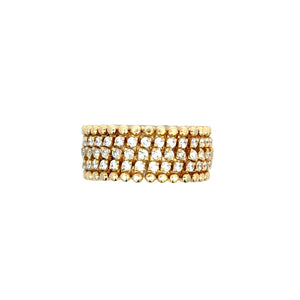 Serafino Consoli 18k yellow gold  five row half expandable ring bracelet