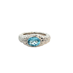 Yutori sterling silver Azure blue topaz ring sz 10