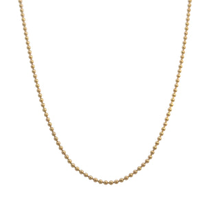 Sayble 14k yellow gold 18/36" beaded ball chain with diamond clasp
