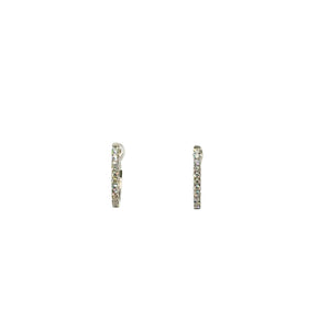 Ylang Ylang 14k white gold diamond huggie earrings .17tw