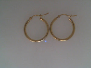 one pair of 10k yellow gold 2mm lightweight tube earrings