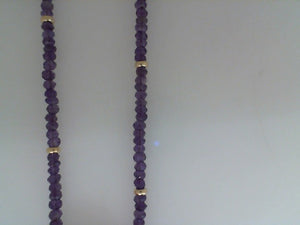 Samson Designs faceted amethyst  and gold spacer necklace 16"