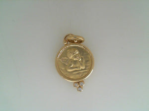 Temple St Clair 18k yellow gold 16mm Guardian Angel with diamonds gran