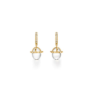 TEMPLE ST. CLAIR 18k Gold & Diamond Crystal Amulet Drop Earrings