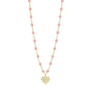 Gigi Clozeau 18k Gold Classic In Love Blush Diamond Heart Necklace