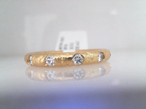 Single Stone 22k  yellow gold 3mm York diamond band OEC .60tw