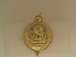 Temple St Clair 18k YG 21 Guardian Angel pendant with gold granules