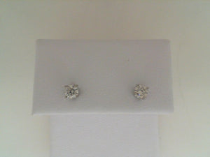 RGE 14k white gold 4 prong diamond stud earrings .25tw