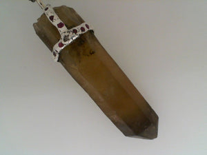 Faith Jem crystal with silver, rubies and diamonds.  Natural citrine s
