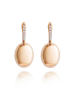 Nanis "CILIEGINE" 18k Rose Gold Ball Drop Dancing in the Rain Earrings with Diamonds