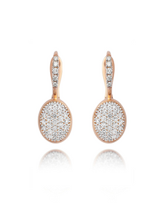 Nanis 18k Rose Gold Pave Diamond Ball Drop Earrings