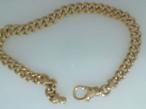 14k yellow gold 4.5mm fancy link bracelet 7"