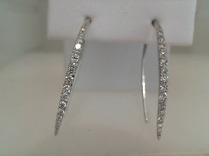 RGE 14k white gold diamond open hook earrings .43tw