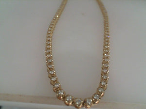 Sabrina 14k yellow gold 4 prong adjustable diamond tennis necklace 20.