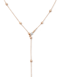 Nanis 18k Rose Gold Dancing In The Rain Small Ball Station Lariat Necklace