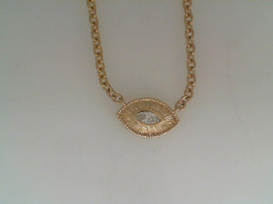 Logan Hollowell 18k yellow gold diamond Angel Eye diamond necklace 13-