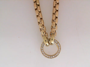 Jenna Blake 18k yellow gold box chain with diamond round clasp 18"