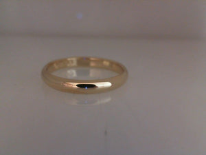 3mm half round gold band  sz7