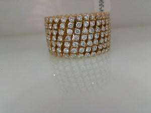 Serafino Consoli 18k yellow gold  7 row full white diamond ring to bra