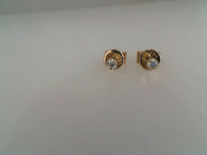 Sabrina 14k yellow gold mini diamond stud earrings  .06tw