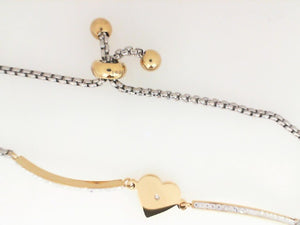 Nomination Heart and CZ pull bracelet