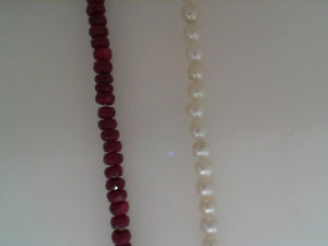 Samson Designs Freshwater pearl and faceted rub bead necklace 16"