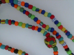 YY assorted color African bead adjustable necklace
