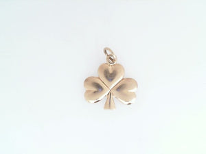 YY Vintage 14k yellow gold three leaf Clover pendant