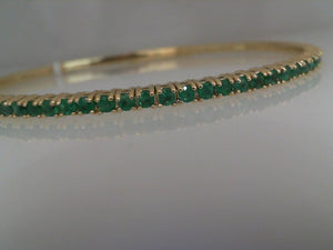 Sabrina 14k yellow gold emerald flex bracelet 2.12tw