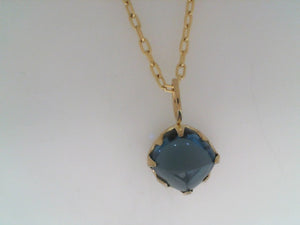 Gemma Couture 14k yellow gold  Sugar loaf London Blue topaz necklace 1